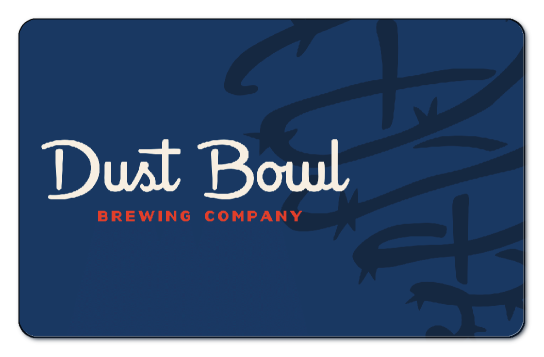 dust bowl logo on a nay background with minimalist tornado